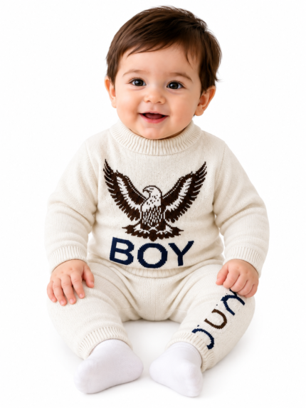 Eagle Boy Knitted Winter Co-ord Set – Yellow